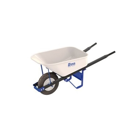 Bon Tool Barrow - Steel Tray - 6 Cubic Feet - Single Flat Free Tire - Steel Handle 84-974